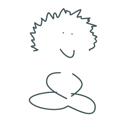 Dibujo de meditador feliz.